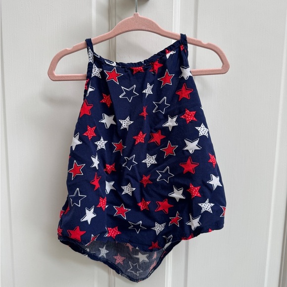 Epic Threads 4T Girls Blue and Red Star 4th of July Patriotic Camisole Blouse - Picture 6 of 6